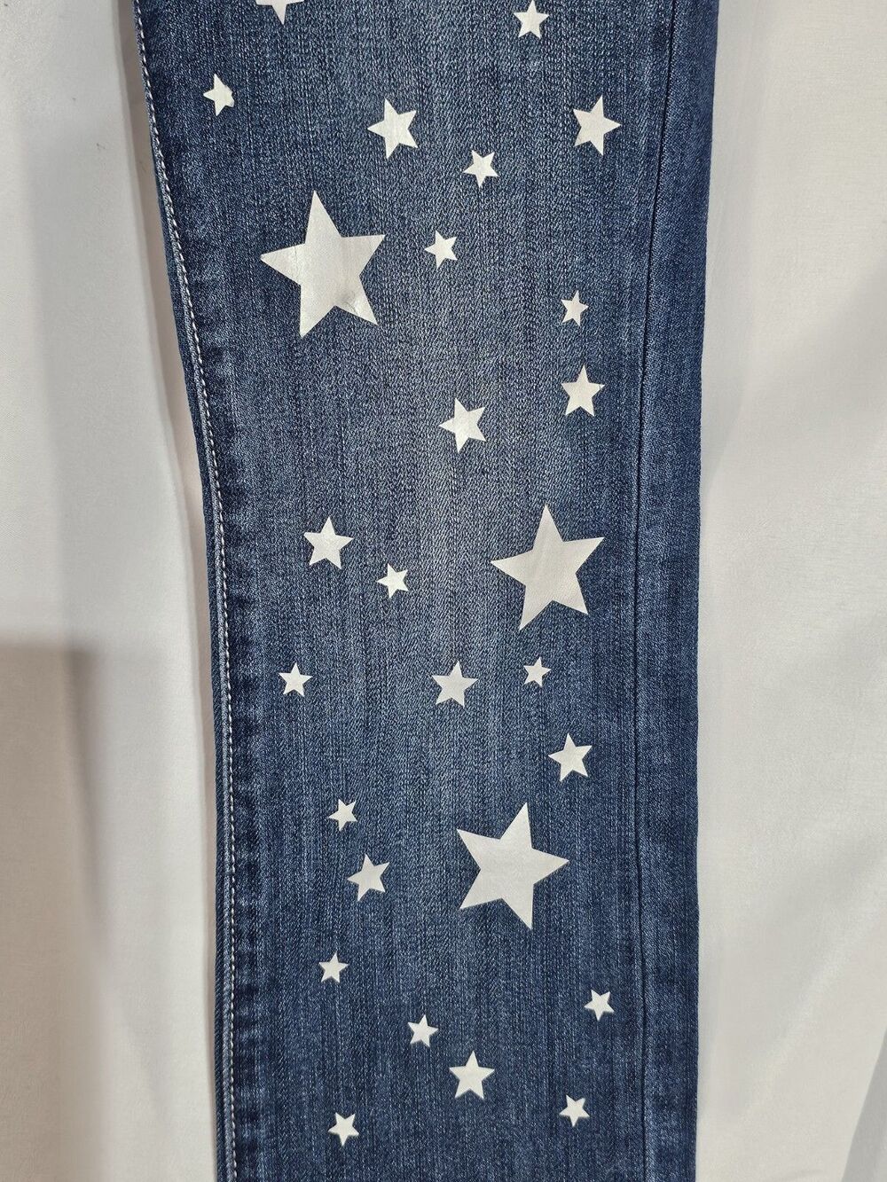 NWT Soho Jeans New York & Co Runway Leggings Star Print Skinny Blue Denim Size 0 - Picture 6 of 10